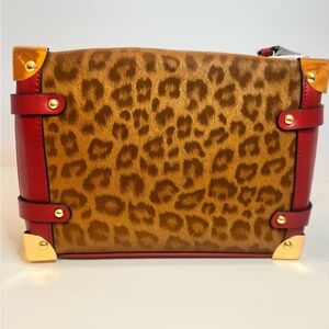 Leopard Print Crossbody Bag w/ Matching Zip Wallet & Adjustable Strap